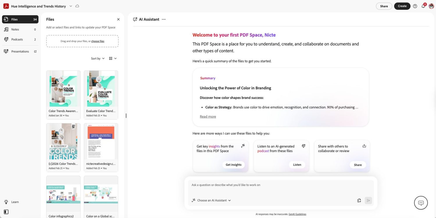 Acrobat PDF Space preview after file uploads