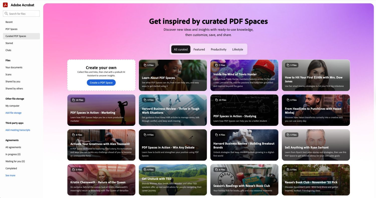 Acrobat PDF spaces