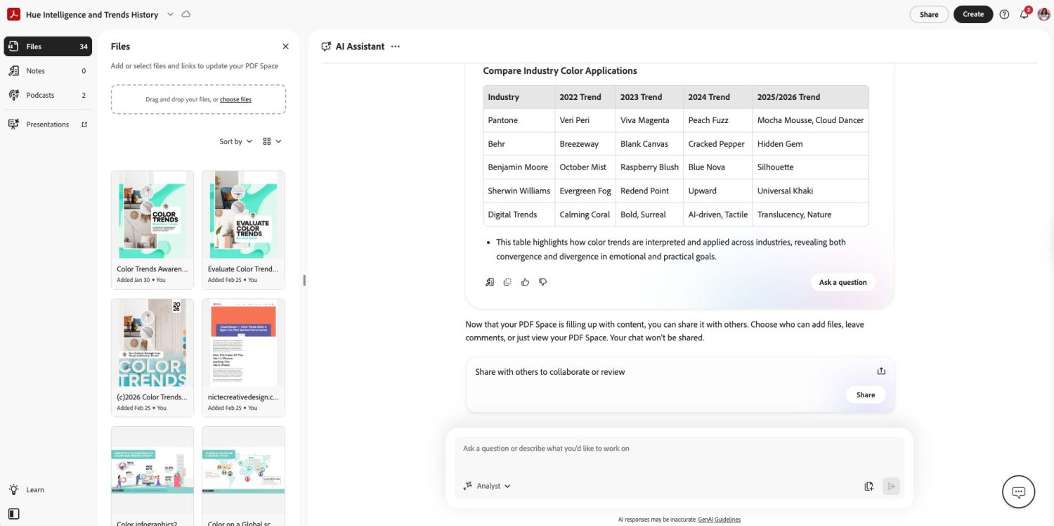 Exploring Acrobat AI prompt suggestions
