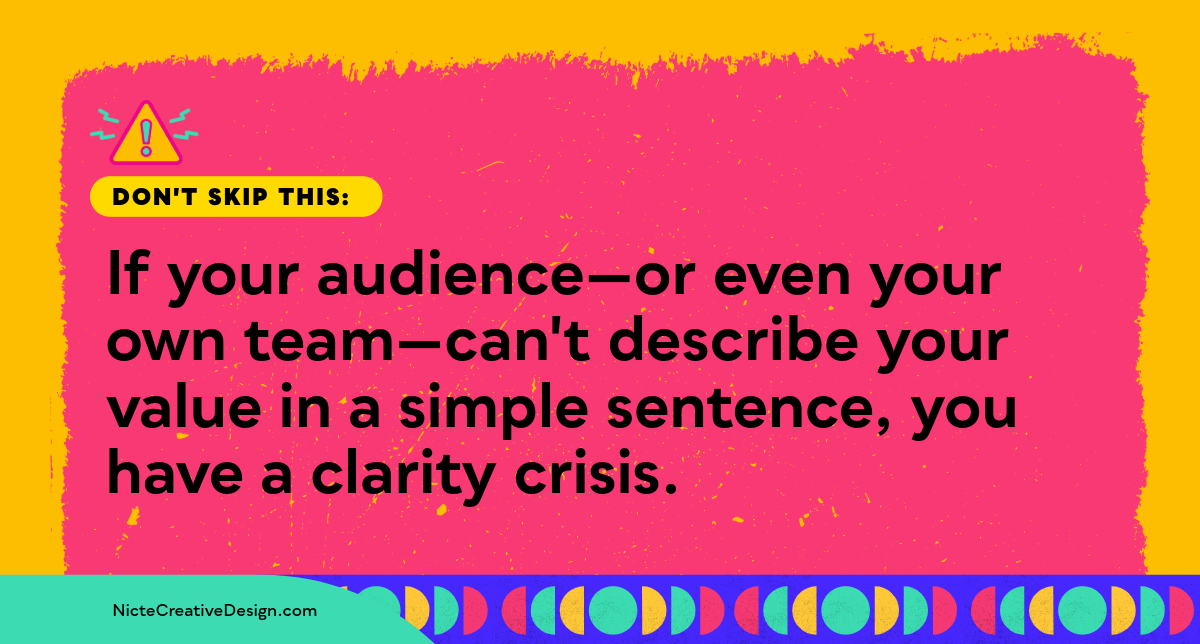If your audience can't describe what you do, you have a clarity crisis. A brand audit can help! 